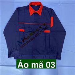 Áo bảo hộ tím than phối đỏ MK13