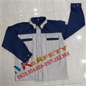 Áo bảo hộ ghi pha xanh MK08