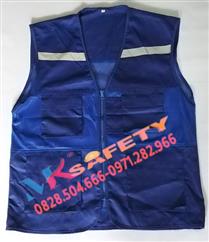 Áo gile túi hộp màu xanh công nhân MK09